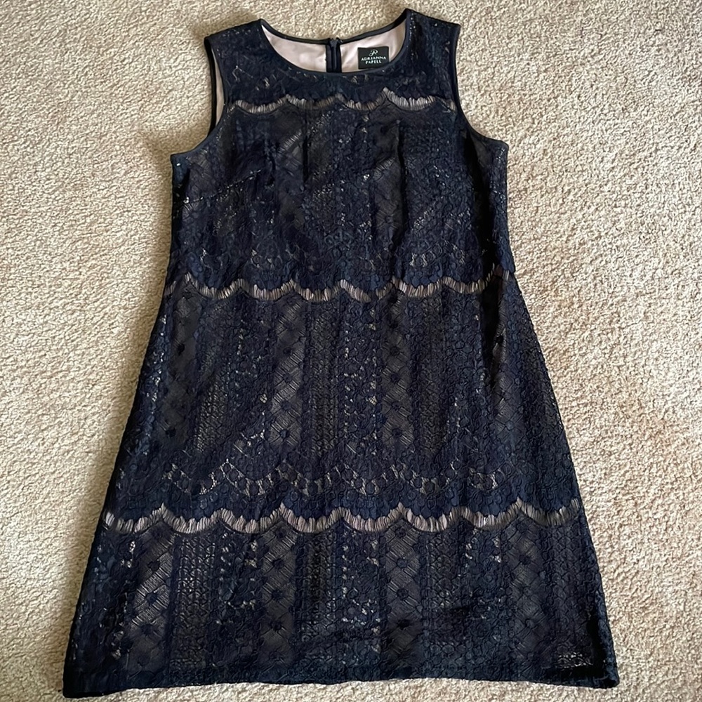 Adriana Papell Black Lace Dress